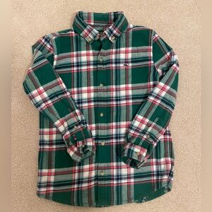 Boys Vineyard Vines Flannel Shirt - Holiday Colors